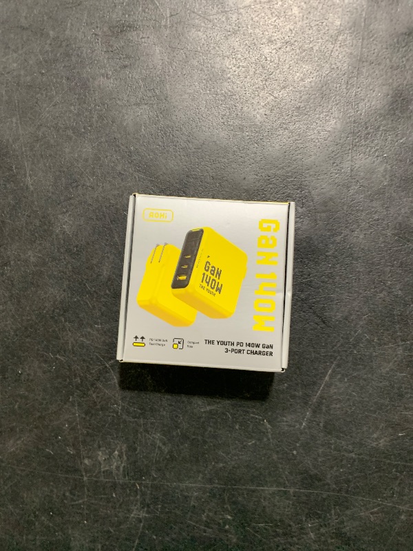Photo 1 of AOHI Youth 140W GaN+ USB C Charger 100W Laptop Fast Charger PD3.1 PPS 3-Port USB C Wall Charger Power Adapter for MacBook Pro 16'', Dell XPS, iPhone 16/15 Pro Max, iPad Pro, Tablet, Chromebook, Yellow