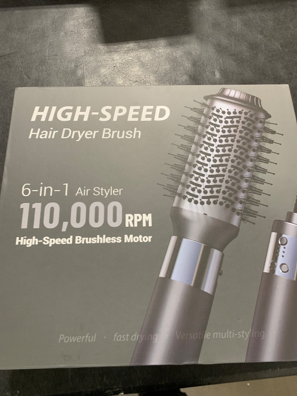 Photo 1 of IBAYS Hair Dryer Brush 6 in 1 Professional Hot Air Styler, 110,000 RPM High-Speed Negative Ionic Hair Dryer, Auto Wrap Curler Frizz-Free Blow Dryer Brush for Curling Volumizing Straightening Styling