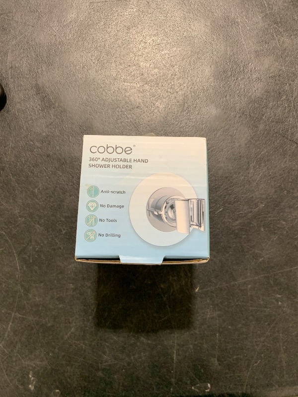 Photo 1 of Cobbe Wall Mount Hand held Shower Head Holder - 360 Adjustable with Tension Nut - Universal Shower Hose Fits showerhead Holder (Chrome)