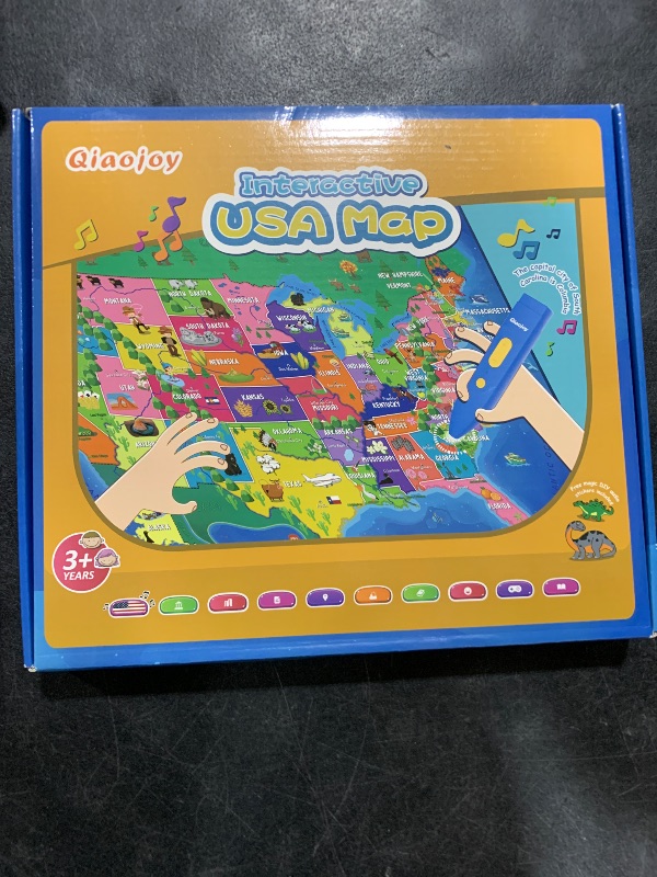 Photo 1 of Qiaojoy V2 Interactive Kids Map Bilingual United States Map for Kids Learning, Educational Talking USA Map Poster Geography Games Personalized Kids Toys for Boys & Girls Ages 3-12