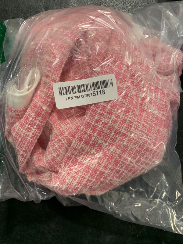 Photo 1 of Karl Lagerfeld Paris Women's Lined Tweed Long Sleeve Cropped Dress, Pink Sherbet Soft White