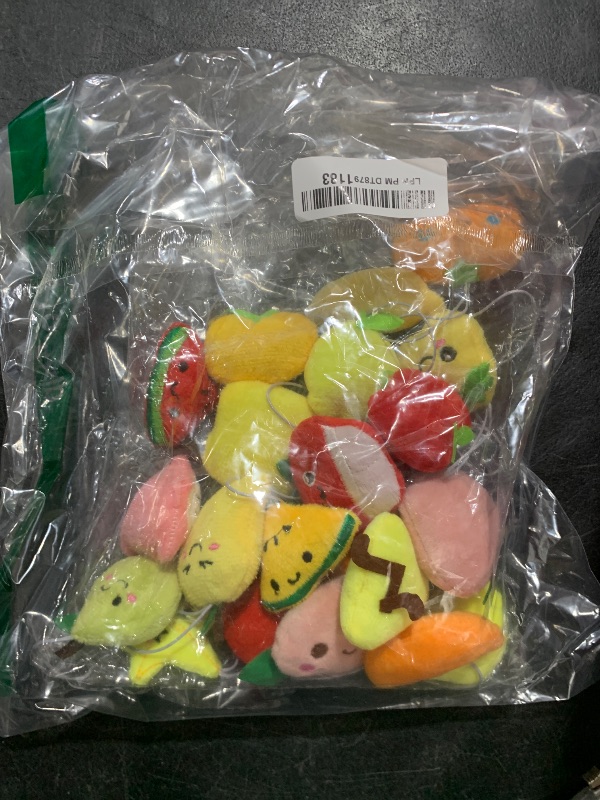 Photo 1 of XIPEGPA 30 PCS Cute Mini Fruit Plush Toys Colorful Stuffed Fruits Soft Orange Peach Stuffed Doll for Party Favors Keychain Ornament for Goody Bag Easter Egg Stuffers Carnival Birthday Party 30 Styles