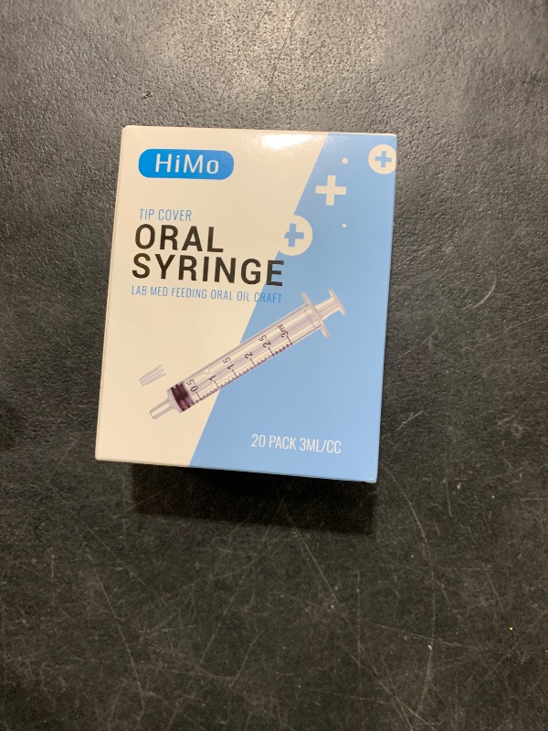 Photo 1 of 20 Pack 3mL Syringe with Tip Cap for Liquid, 3cc Plastic Syringes with Cover, Non-Sterile, No Needle