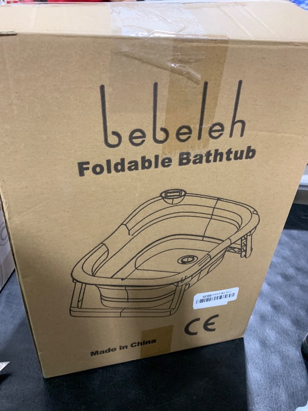 Photo 1 of BEBELEH™ Collapsible Baby Bathtub with Thermometer – Bathtub + Baby tub Sling + Newborn Sling – Baby Bathtub Newborn to Toddler 0-24 Months – The Ultimate Baby Bath tub! (with Thermometer,Blue)