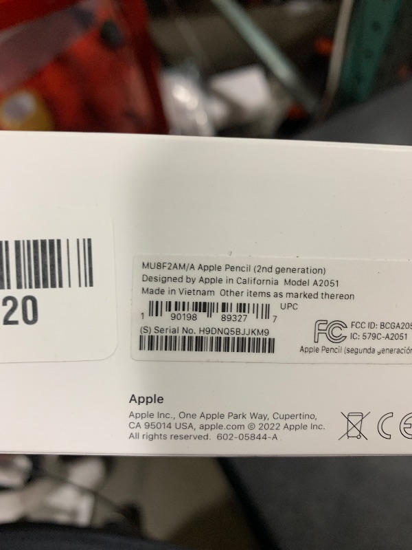 Photo 1 of Apple Pencil (2nd Generation): Device Compatibility Check Required - Pixel-Perfect Precision, Perfect for Note-Taking, Drawing, and Signing documents. Attaches, Charges, and Pairs magnetically.