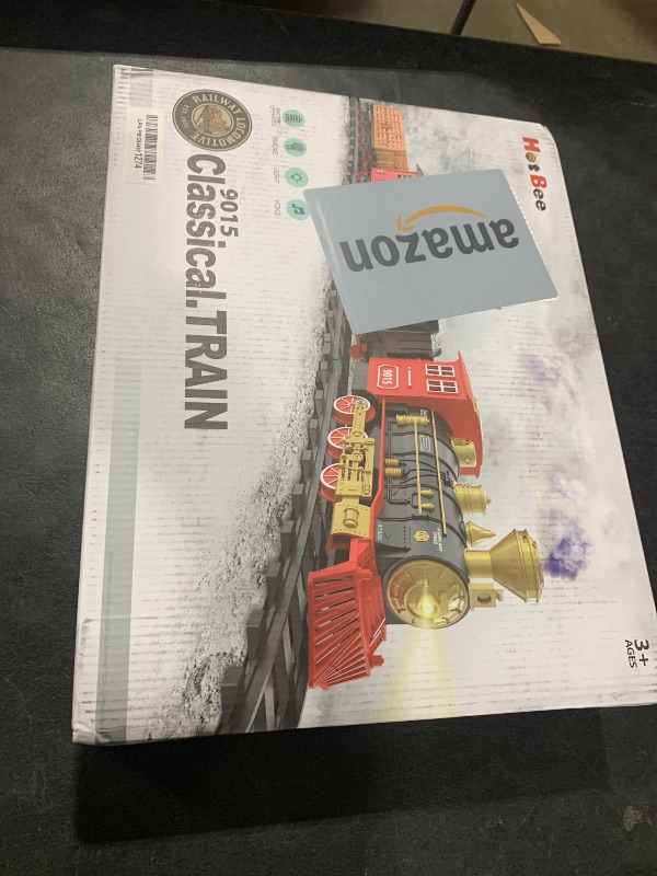Photo 1 of Hot Bee Train Set - Train Toys for Boys with Smokes, Lights and Sound, Toy Train Set for Under Christmas Tree, Toddler Model Trains for 3 4 5 6 7 8+ Years Old Kids Christmas Toys Gifts