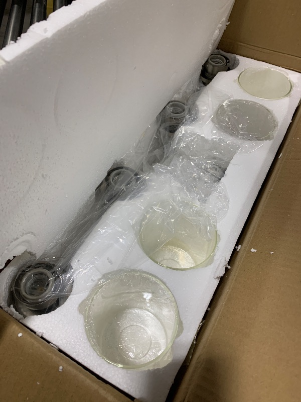 Photo 1 of 4-Light Bathroom Light Fixtures, Brushed Nickel Modern Vanity Lights Over Mirror with Clear Glass Shade, Bathroom Wall Lamp for Mirror Kitchen Living Room Hallway Cabinet Porch Bedroom Reading room