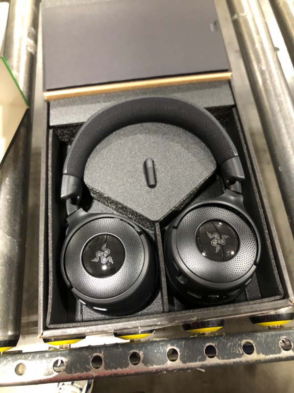 Photo 1 of Razer Kraken V4 Wireless Gaming Headset: 2.4GHz, Bluetooth, USB - Super Wideband Mic - 40 mm Drivers - 9 Zone RGB Lighting - for PC, Mac, PS5, Nintendo Switch, Steam Deck, Smartphone - Black
