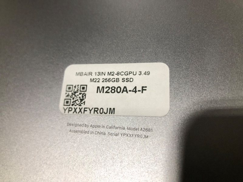 Photo 1 of Apple 2022 MacBook Air M2 Chip (13-inch, 8GB RAM, 256GB SSD Storage) (QWERTY English) Space Gray (Renewed Premium)