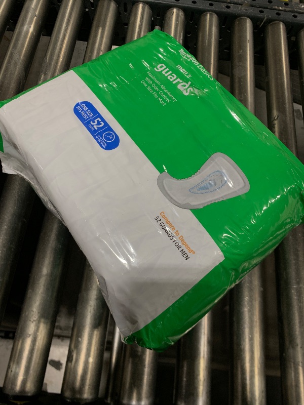 Photo 1 of Amazon Basics Men's Incontinence Guards, Maximum Absorbency,  52 Count,