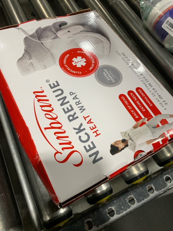 Photo 1 of Sunbeam Contoured Heating Pad for Neck & Shoulder Pain Relief with Auto Shut Off, Moist Heating Option, 22 x 19, Grey