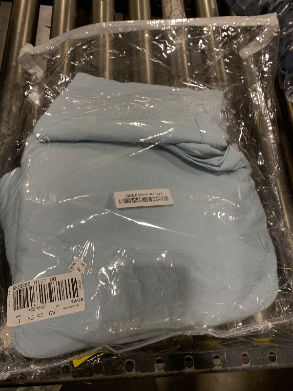 Photo 1 of PURE ERA Jersey Knit Duvet Cover Set 100% T-Shirt Cotton Super Soft Comfy 3pc Bedding Set with Zipper Closure (Solid Light Blue, Queen)