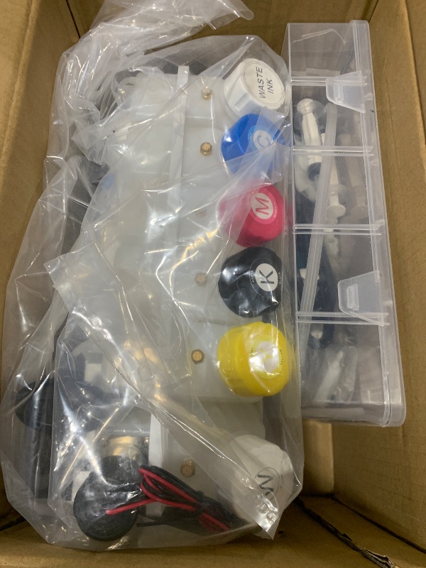 Photo 1 of L&C Professional CISS Refillable Cartridge Kit with Ink Flow Control Damper - DTF Empty Ink System for EPSON ET8550, L805, XP15000 Printers