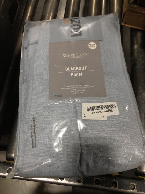 Photo 1 of WEST LAKE Dusty Blue Bailey French Pleated Blackout Curtains with Liner 90 Inches Long,Modern Room Darkening Drapes for Bedroom Living Room Patio,Energy Efficient Window Treatment,60" Wx90 L,1 Panel