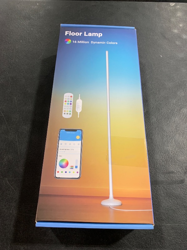 Photo 1 of TJOY Smart LED Floor Lamp, RGB+IC Modern Corner Floor Lamps with Remote APP, Music Sync, Bluetooth Color Changing Standing Lamp for Living Room,Bedroom, Room Decoration, 1 Pack