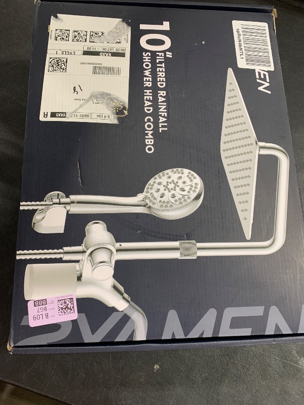 Photo 1 of Ryamen Upgraded Dual Shower Heads Combo, 10 inch Filtered Shower Head with Handheld, 3-Way Rain Shower Head with Filters, 7 Settings Handheld Spray, High Pressure, Height Adjustable (Silver)