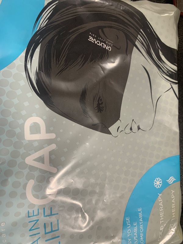 Photo 1 of ONLYCARE Migraine Relief Cap, Soothing Headache Hat, Upgraded Odorless Gel Ice Head Wrap, Hot and Cold Therapy, FSA or HSA Eligible Headache Ice Pack for Tension and Stress(Black)
