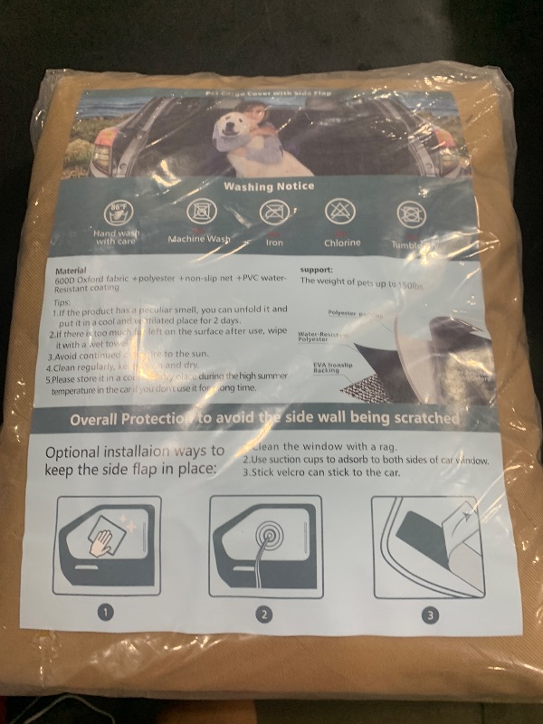 Photo 1 of Veckle Cargo Liner, SUV Cargo Cover for Dogs with Side Flaps Hammock Water Resistant Nonslip Dog Seat Cover Cargo Area Protector Scratchproof for SUVs Sedans Vans