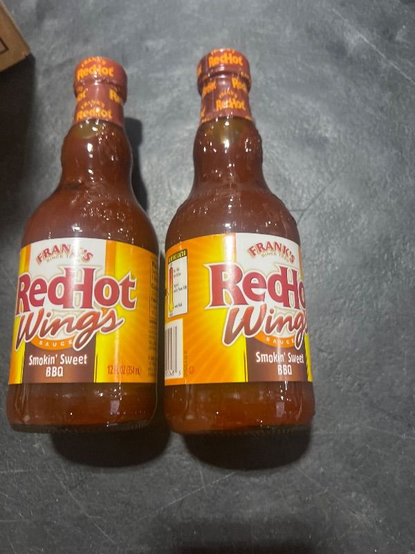Photo 1 of Frank's RedHot Smokin' Sweet BBQ Wings Sauce, 12 fl 2 bottles bb 04-2025