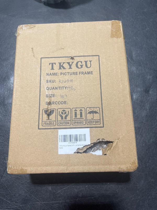 Photo 1 of TKYGU Picture Frames 5x7in mat to 4x6in Pack of 4 Black Photo frames Tempered Glass, Modern Style Wood Composite frames Table Top or Wall Vertical and Horizontal is the best gift for home decor.