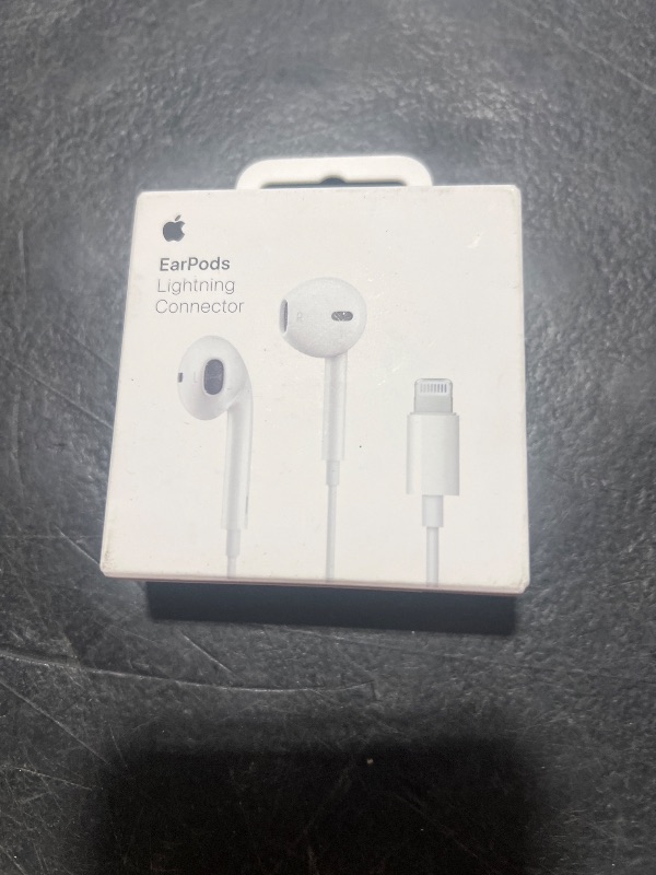 Photo 1 of Apple EarPods Headphones with Lightning Connector, Wired Ear Buds for iPhone with Built-in Remote to Control Music, Phone Calls, and Volume