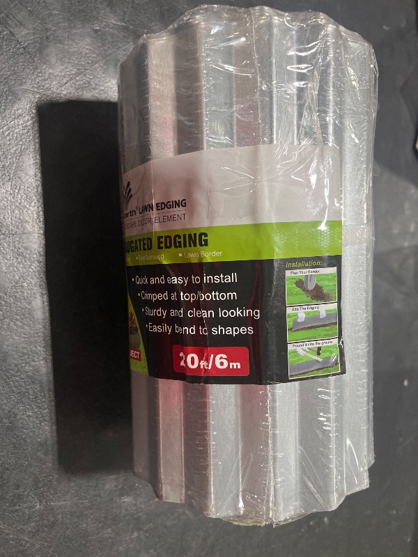 Photo 1 of Worth Garden Wide-Corrugated Galvanized Steel Landscape Lawn Edging - 10" x 20' Flexible Sturdy Garden Long Strips of Metal Edging for Raised Flower Bed Tree Surrounds