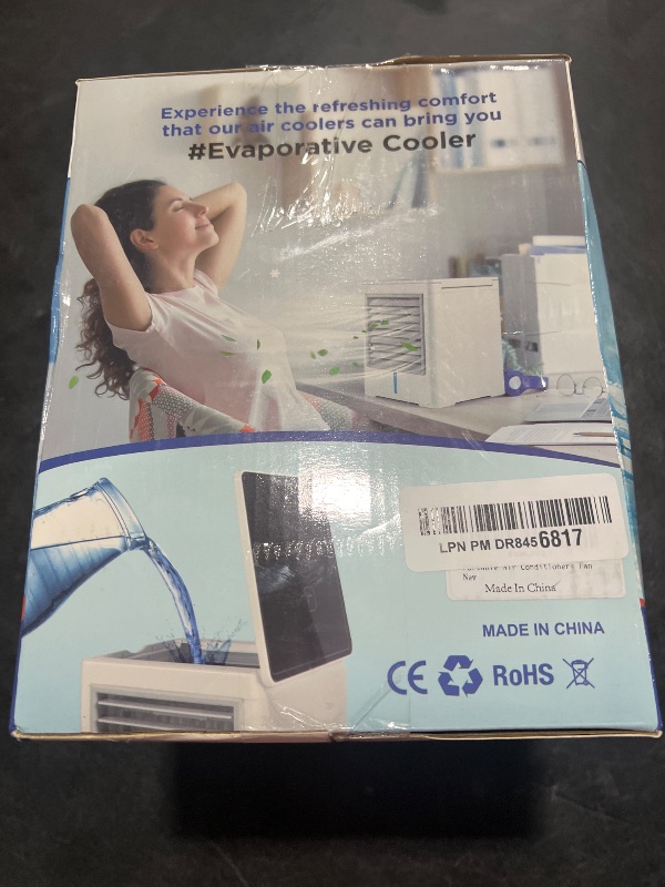 Photo 1 of Portable Air Conditioners Fan, Evaporative Air Cooler, USB Personal Mini Air Conditioner with 3 Wind Speeds & 3 Timers Touch Screen Desktop Cooling Fan for for Home Room Camping Car Office