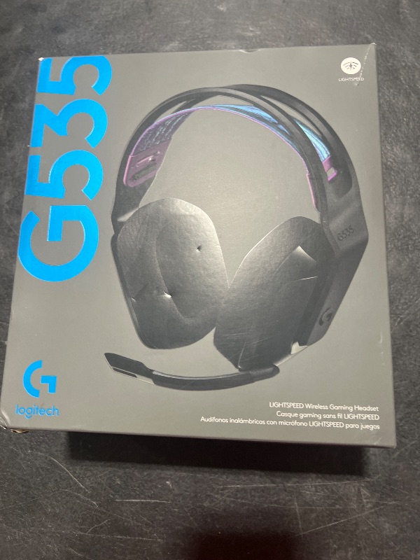 Photo 1 of Logitech G535 Lightspeed Wireless Gaming Headset - Lightweight on-ear headphones, flip to mute mic, stereo, compatible with PC, PS4, PS5, USB rechargeable - Black