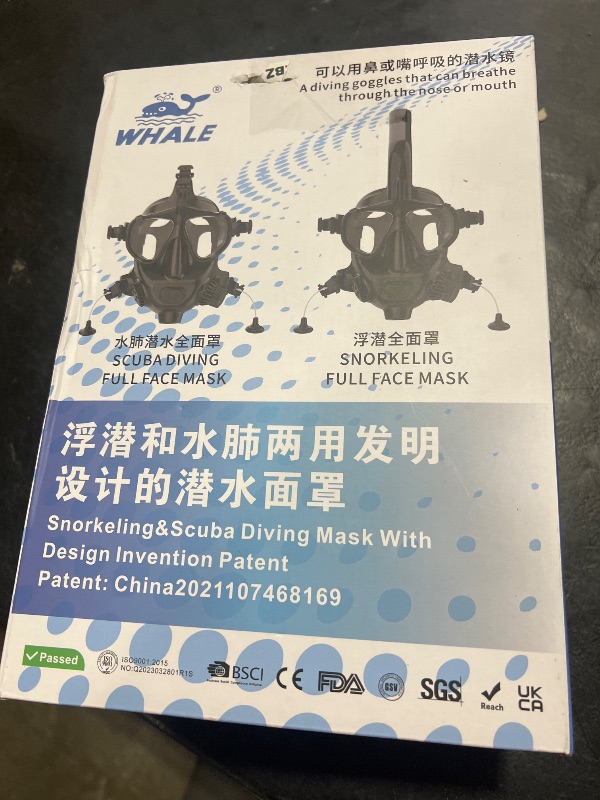 Photo 1 of Whale Full Face Snorkel Mask for Adults and Kids Scuba Mask Safe Breathing Anti-Fog Anti-Leak Dry Top with Adjustable Straps (Adult)