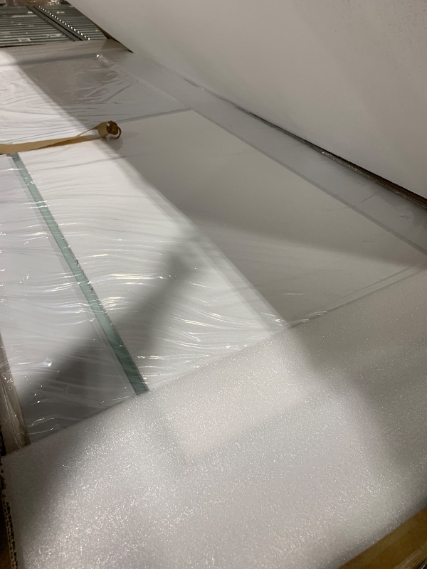 Photo 1 of SMARTSTANDARD 28" x 80" Half Frosted Glass Interior Door Slab, Solid Core French Slab Door for Pantry Laundry Closet Bathroom, Pre-Assembled Panel Without Hardware, White