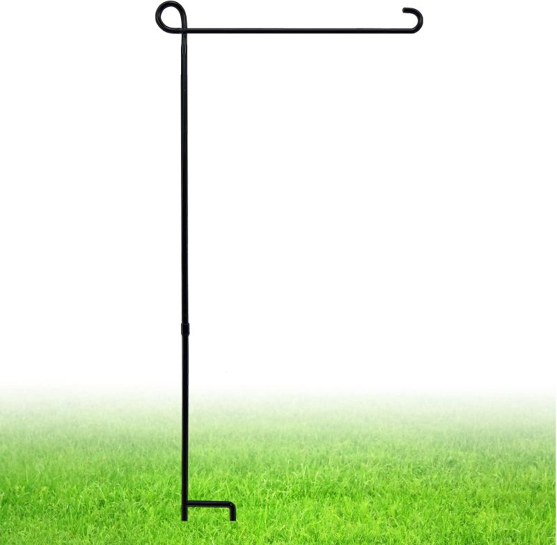 Photo 1 of 2 Garden Flag Stand, Thickened Pole Sturdy Straight Premium Metal Yard Flag Holder Weather-Proof Flagpole Seasonal Garden Flag, Christmas Garden Flag, Outdoor Decor Decoration