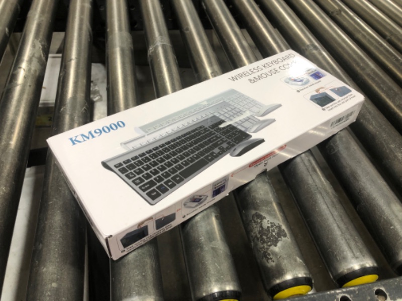 Photo 1 of Wireless Keyboard and Mouse Ultra Slim Combo, TopMate 2.4G Silent Compact USB 2400DPI Mouse and Scissor Switch Keyboard Set with Cover, 2 AA and 2 AAA Batteries, for PC/Laptop/Windows/Mac - White