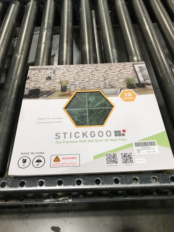 Photo 1 of STICKGOO 10-Sheet Peel and Stick Backsplash, 12"12" Self Adhesive Tiles, Adhesive Tiles for Kitchen, Bathroom, Laundry Room, Camper (Green)