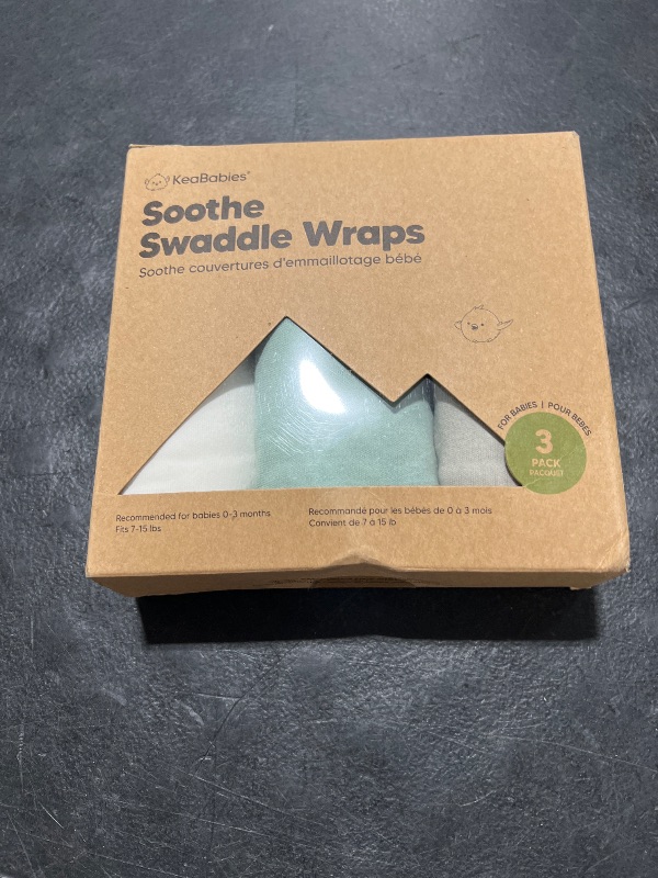 Photo 1 of 3-Pack Organic Baby Swaddle Sleep Sacks - Swaddles for Newborns, Infant 0-3 Months, Baby Girls, Boys, Soft & Snug Newborn Sleep Sack, Nursery Swaddling Blankets, Velcro Closure (Sage)