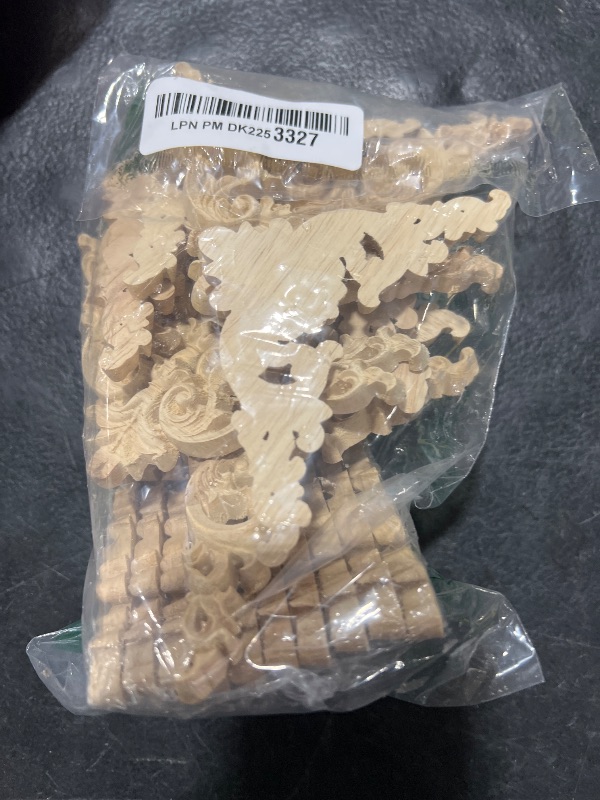 Photo 1 of Aiminjey 20 Pcs Decorative Wood Flower Carved Appliques Corner Onlay DIY Unpainted Solid Wooden Carved Corner Decal for Furniture Wardrobe Mirror Photo Frame Closet Decoration (3.1inch - Cloud)