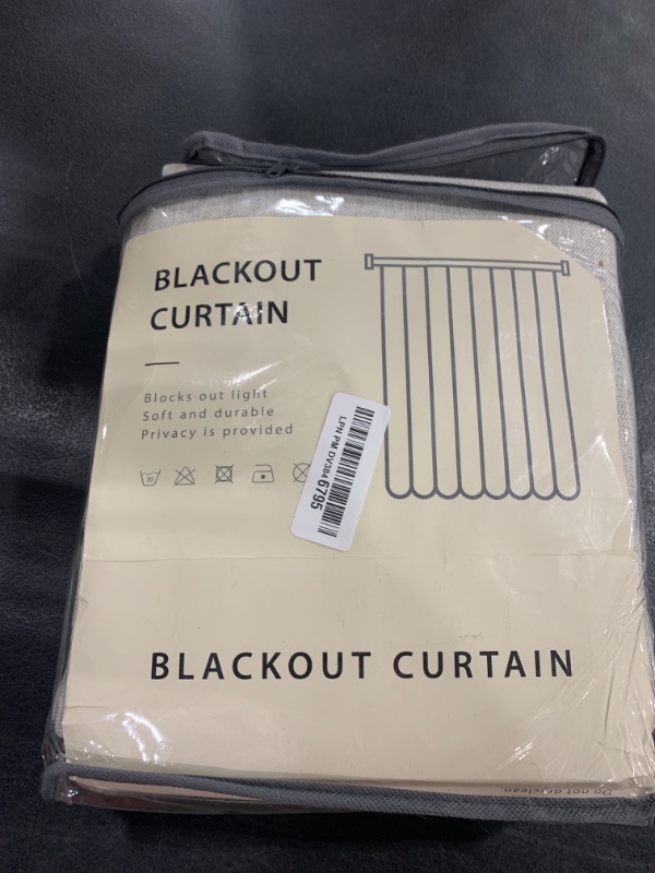 Photo 1 of 100% Blackout Shield Full Blackout Curtains for Bedroom 90 inch Length 2 Panels Set, Clip Rings/Rod Pocket Faux Linen Black Out Curtains for Living Room, Thermal Insulated, 50Wx90L, Natural Linen