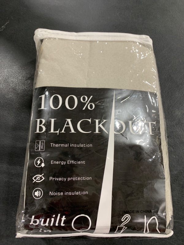 Photo 1 of 100% Blackout Shield Linen Blackout Curtains for Bedroom 84 Inches Long, Back Tab/Rod Pocket Living Room Drapes, Thermal Insulated Blackout Curtains 2 Panels Set, 50" W x 84" L, Faux Linen