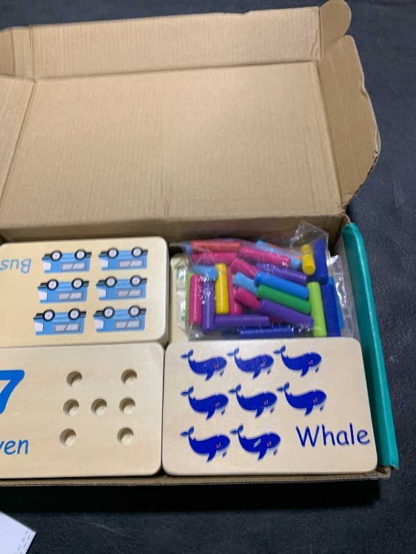 Photo 1 of Suwimut Wooden Counting Peg Board, Math Manipulatives Number Counting Toys for Kindergarten Toddlers Learning Activities, Montessori Educational Toys for 3 4 5 Year Old Kids Boys Girls Gifts