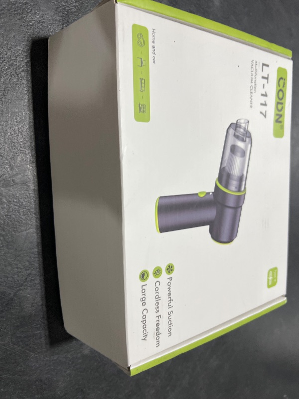 Photo 1 of CODN Handheld Car Vacuum Portable Cordless 12000PA, 2 in 1 Handheld Vacuum Cleaner and Air Duster with Multi-Nozzles and LED Light, Mini Hand Held Vacuum Rechargeable for Home, Car, Office, Pet Hair