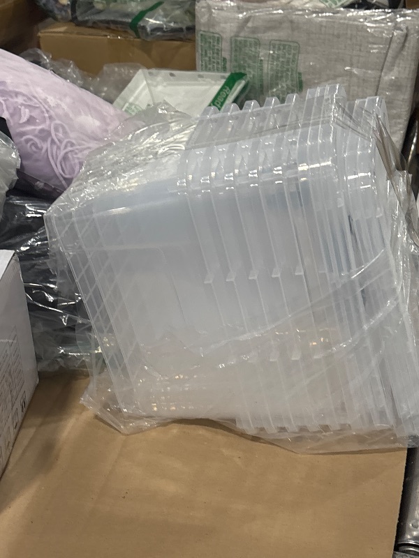 Photo 1 of NUMIFUN Plastic Storage Bins with Lids 6 Pack Storage Organizer, 7 Quart Stackable Storage Bins with Buckle Lids and Handle easy for Home Office Pantry Organization, Clear Lids