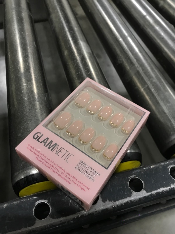 Photo 1 of Glamnetic Press On Nails - Goal Digger | Glossy, Semi-Transparent, Short Round Nails, Reusable | 12 Sizes - 30 Nail Kit with Glue