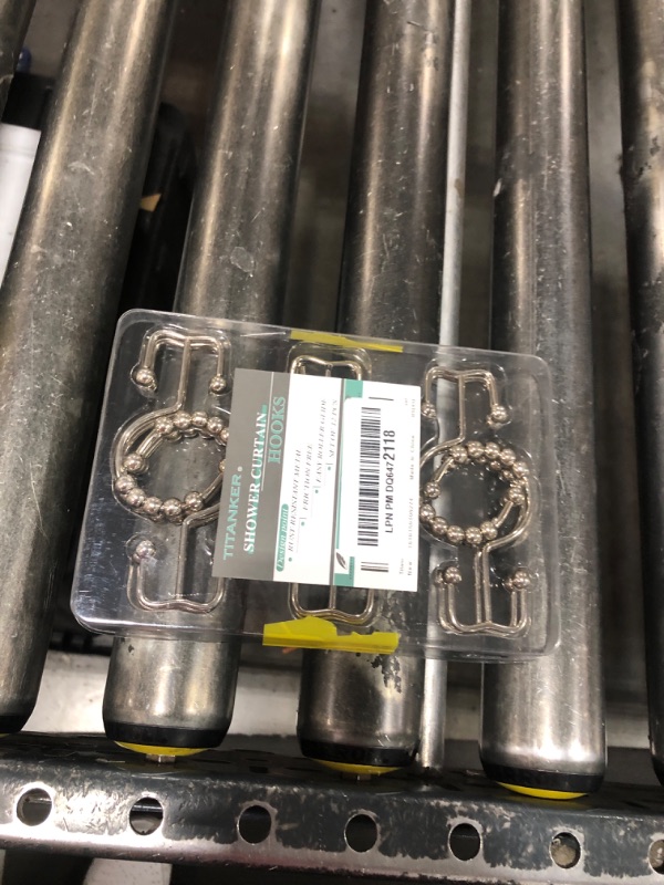 Photo 1 of Titanker Shower Curtain Hooks Rings, Rust Resistant Metal Double Glide Shower Hooks Rings for Bathroom Shower Rods Curtains, Set of 12 Hooks - Nickel