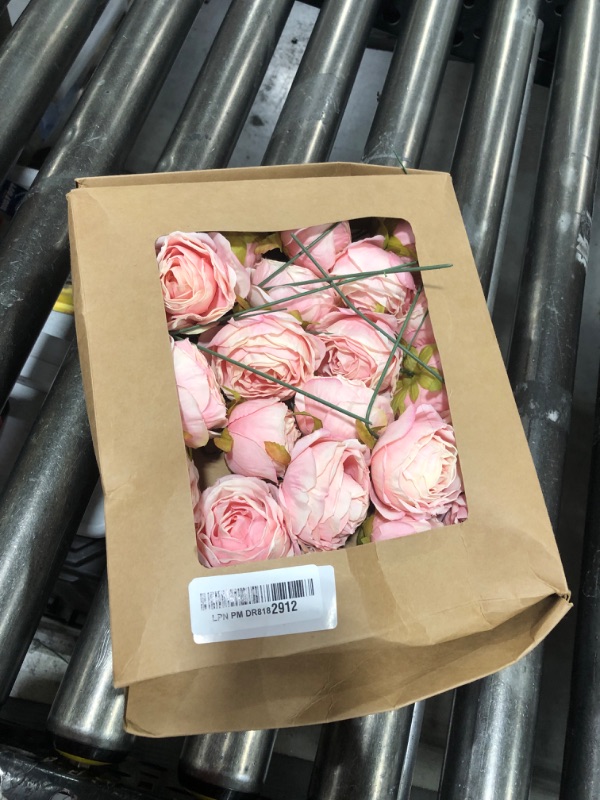 Photo 1 of IPOPU Pink Flowers Silk Rose Heads 25PCS Fake Roses Artificial Flowers Real Touch for Wall Decoration Bouquet Flower Heads Bulk Wedding Centerpieces