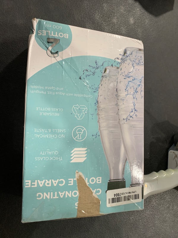 Photo 1 of 2 Glass Bottles for (NOT INTERCHANGEABLE WITH PLASTIC) SodaStream Aqua Fizz, Crystal and Penguin Carbonating Sparkling Water Machines