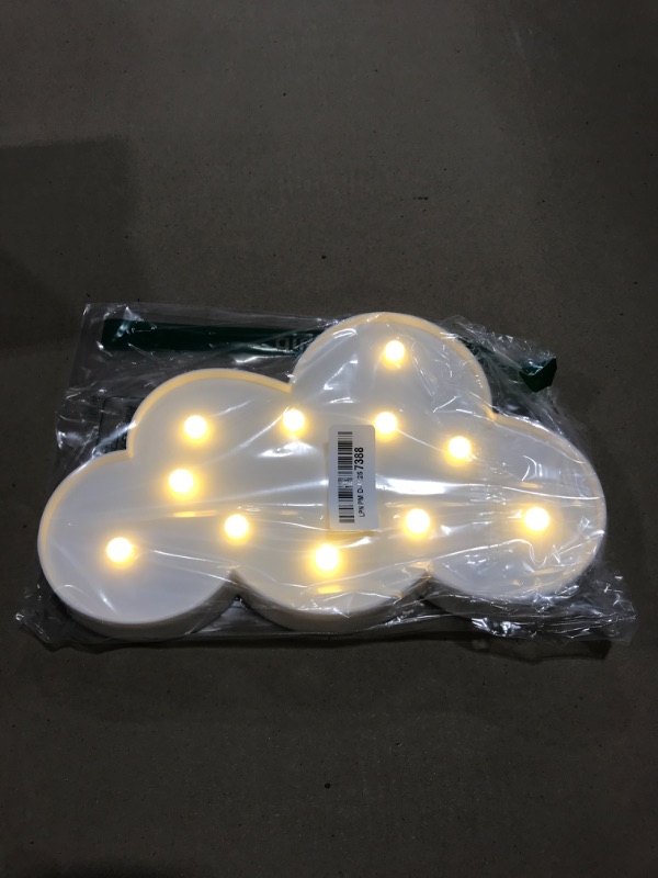 Photo 2 of White LED Cloud Marquee Signs, Light Up Cloud Decorative Signs Hanging Hole Nursery Room Cloud Night Light for Baby Shower, Party Supply, Christmas Decor-Cloud(White)