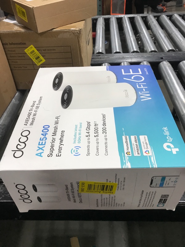 Photo 2 of TP-Link Deco AXE5400 Tri-Band WiFi 6E Mesh System(Deco XE75) - Covers up to 5500 Sq.Ft, Replaces WiFi Router and Extender, AI-Driven Mesh, New 6GHz Band, 2-Pack