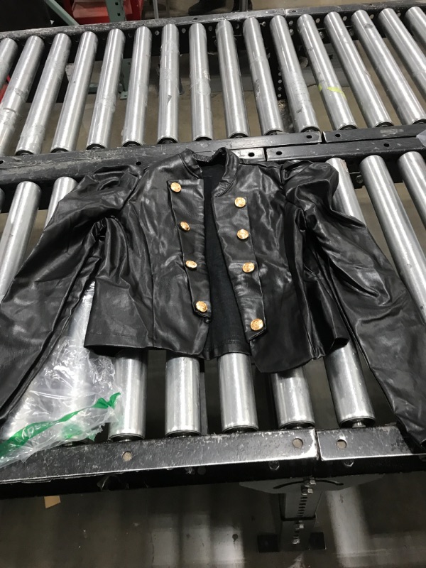 Photo 1 of BLACK LEATHER JACKET UNKNOWN BRAND/SIZE 