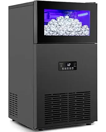 Photo 1 of Upgraded Commercial Ice Maker 130LBS/24H with 35LBS Storage Bin, 15" Wide Frosted Black Undercounter/Freestanding Ice Maker Machine for Home Bar Outdoor, 45PCS Ice Cubes Ice Machine, Self Cleaning
