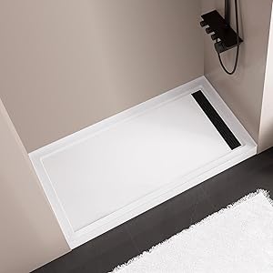 Photo 1 of MORVANO 32 x 60 Shower Base with Right Drain with and Removable Stainless Cover, Shower Pan Kit Non-Slip in White, Right Drain
