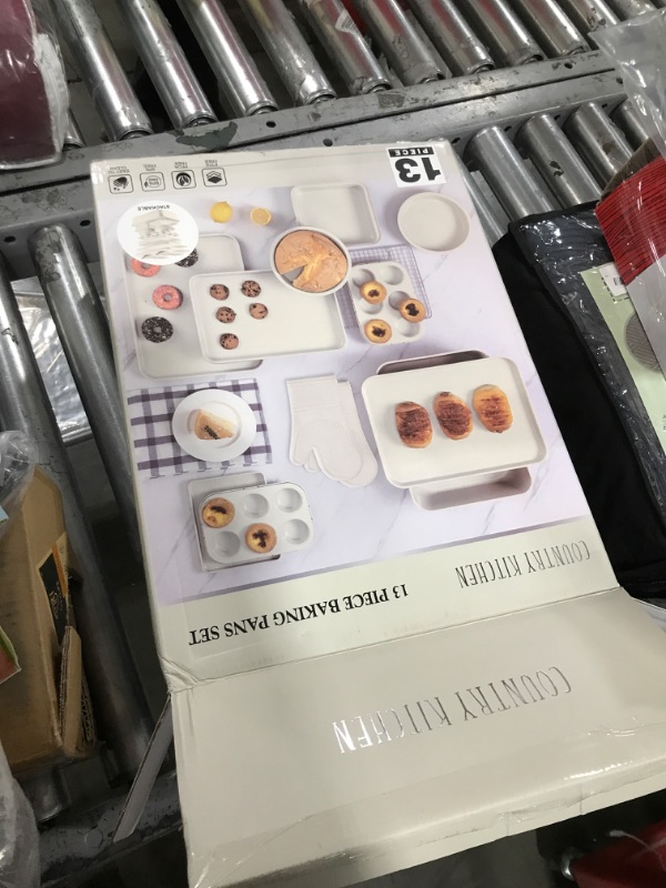 Photo 1 of Country Kitchen Nonstick Stackable Bakeware Set - Durable, Easy Release Baking Set, Cream, 13 Pcs